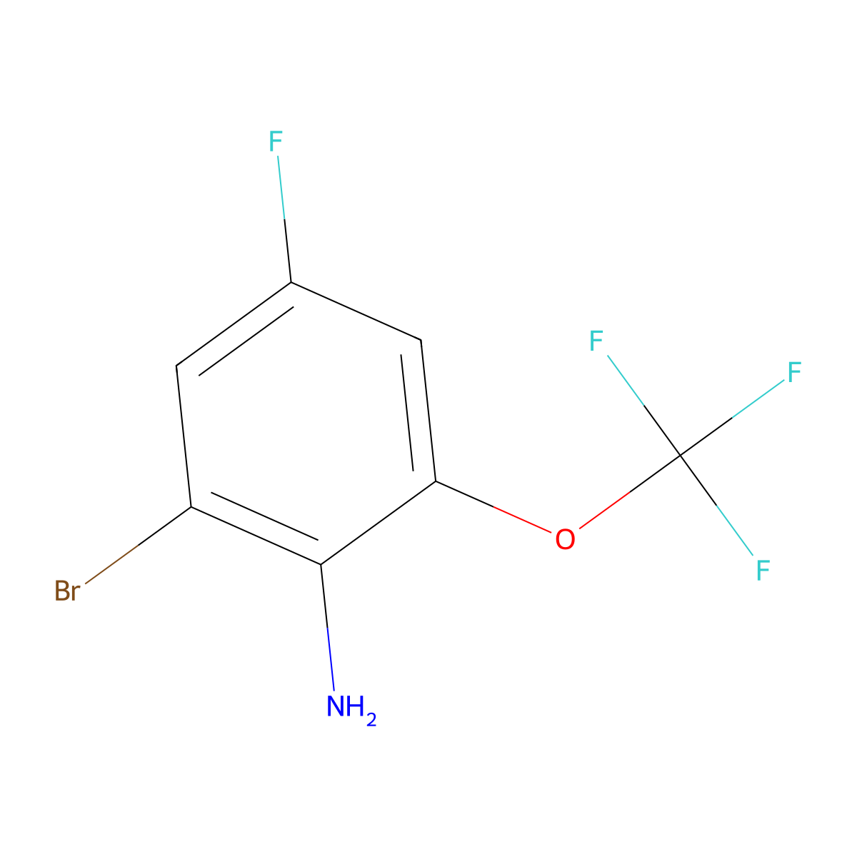 2-Bromo-4-fluoro-6-(trifluoromethoxy)aniline molecular structure, CAS 1805249-09-5