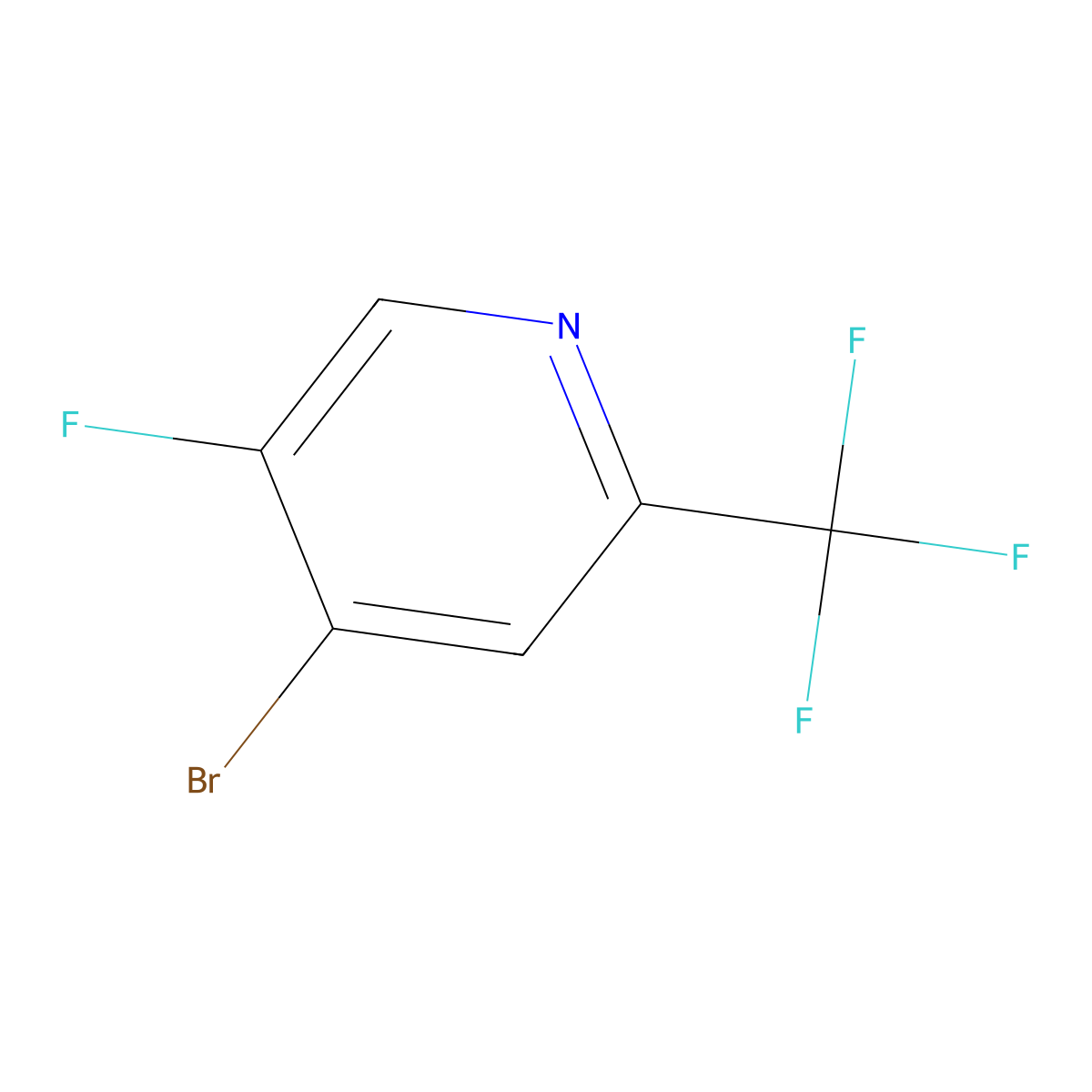 4-Bromo-5-fluoro-2-(trifluoromethyl)pyridine molecular structure, CAS 1805249-20-0