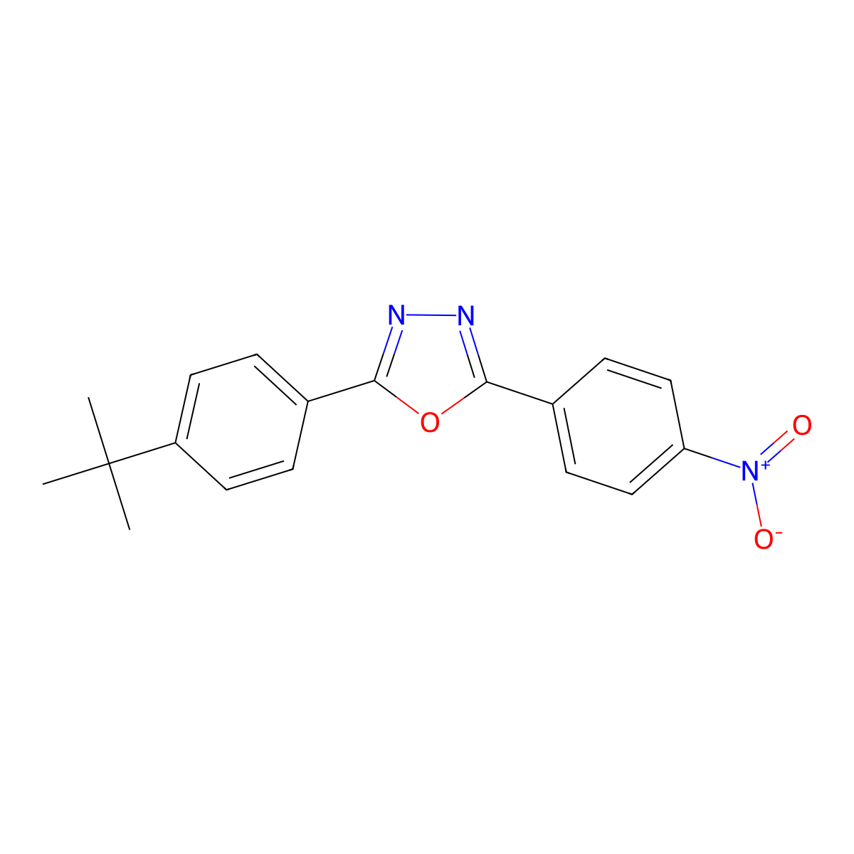 2-(4-Tert-butylphenyl)-5-(4-nitrophenyl)-1,3,4-oxadiazole molecular structure, CAS 180525-81-9