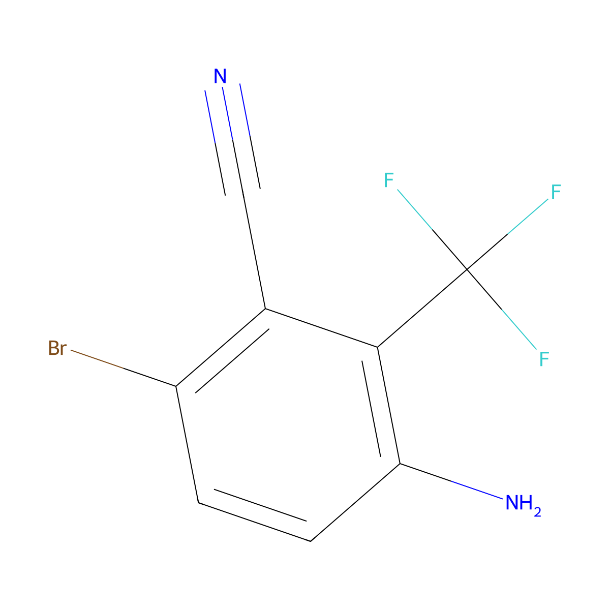 3-Amino-6-bromo-2-(trifluoromethyl)benzonitrile molecular structure, CAS 1805250-35-4
