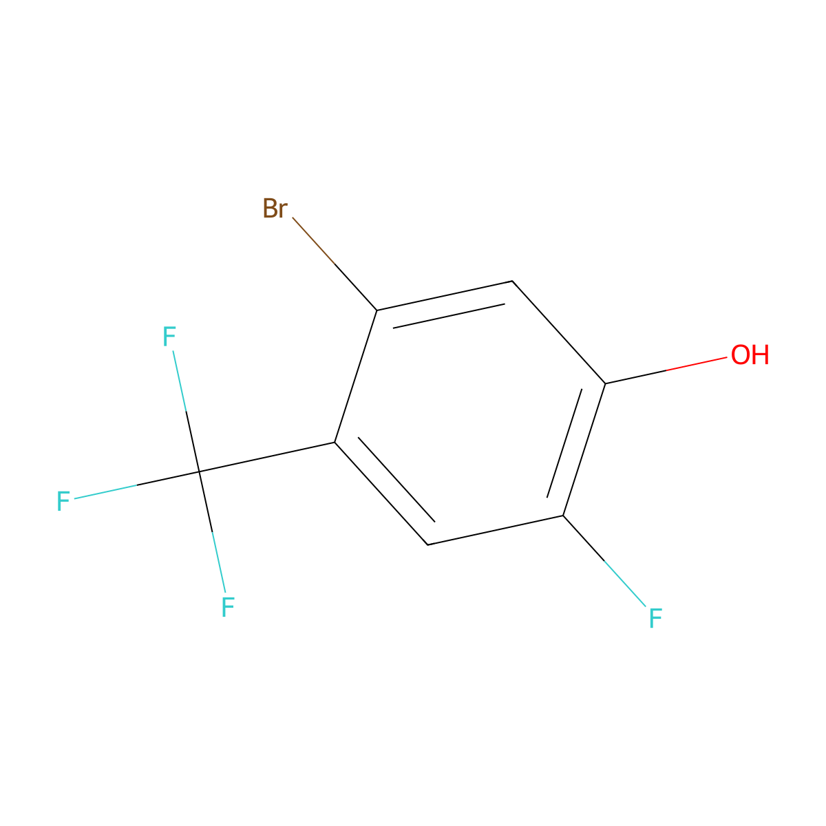 2-Bromo-5-fluoro-4-hydroxybenzotrifluoride molecular structure, CAS 1805251-78-8