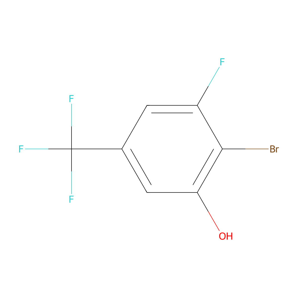 2-Bromo-3-fluoro-5-(trifluoromethyl)phenol molecular structure, CAS 1805251-86-8