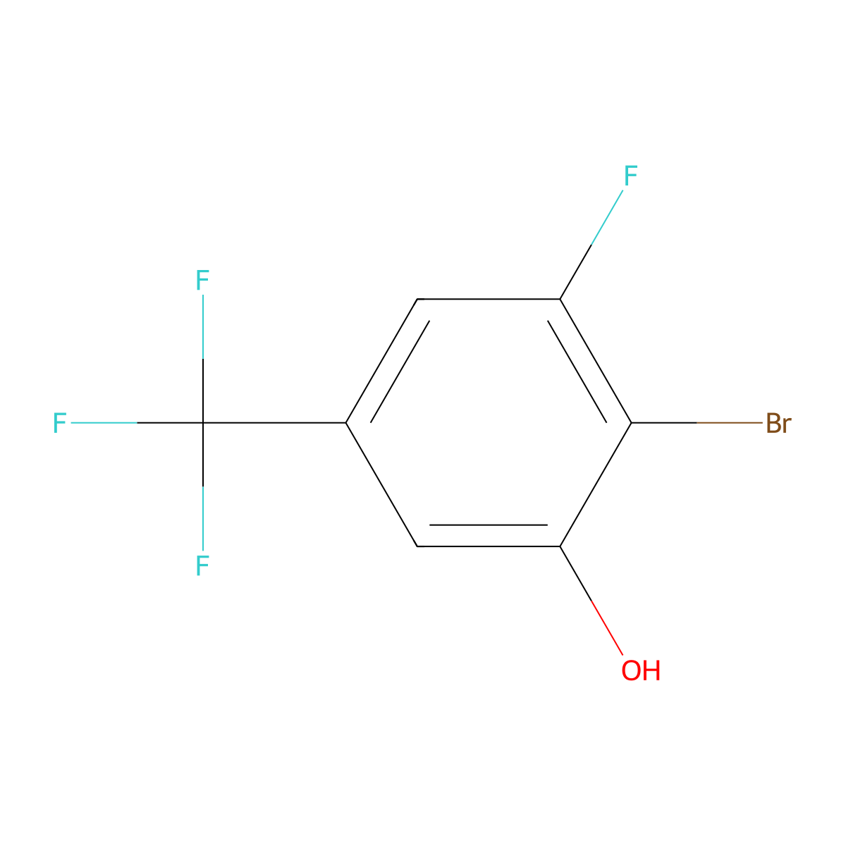 2-Bromo-3-fluoro-5-(trifluoromethyl)phenol molecular structure, CAS 1805251-86-8