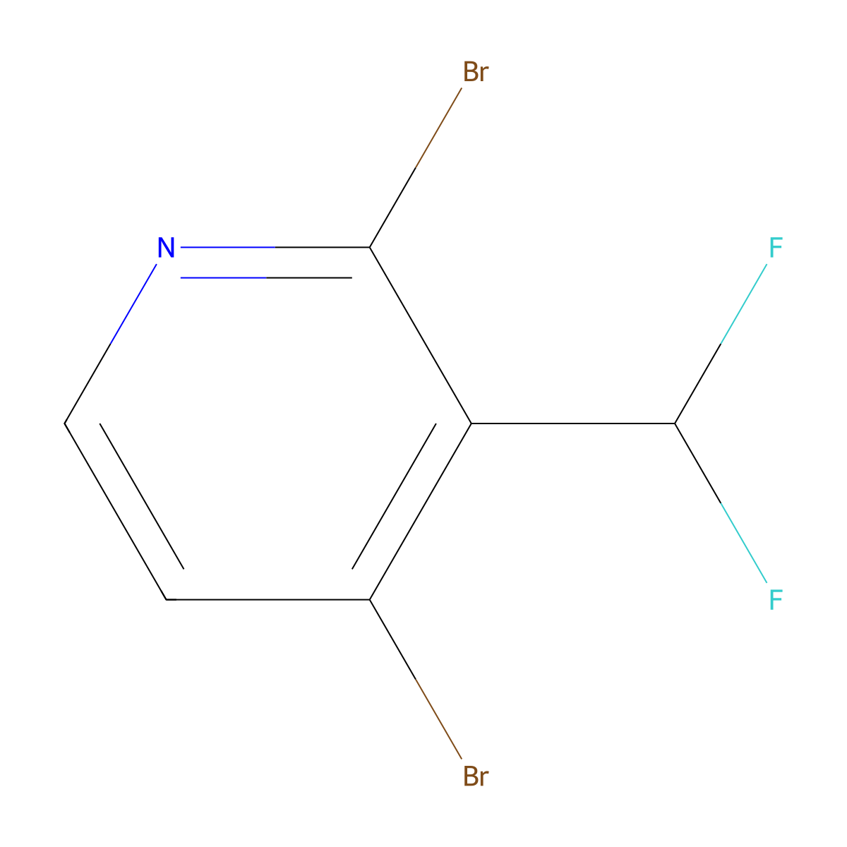 2,4-Dibromo-3-(difluoromethyl)pyridine molecular structure, CAS 1805252-77-0