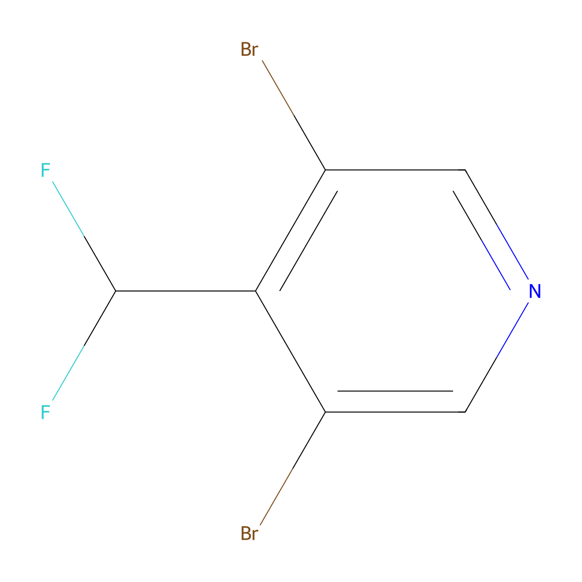 3,5-Dibromo-4-(difluoromethyl)pyridine molecular structure, CAS 1805252-89-4