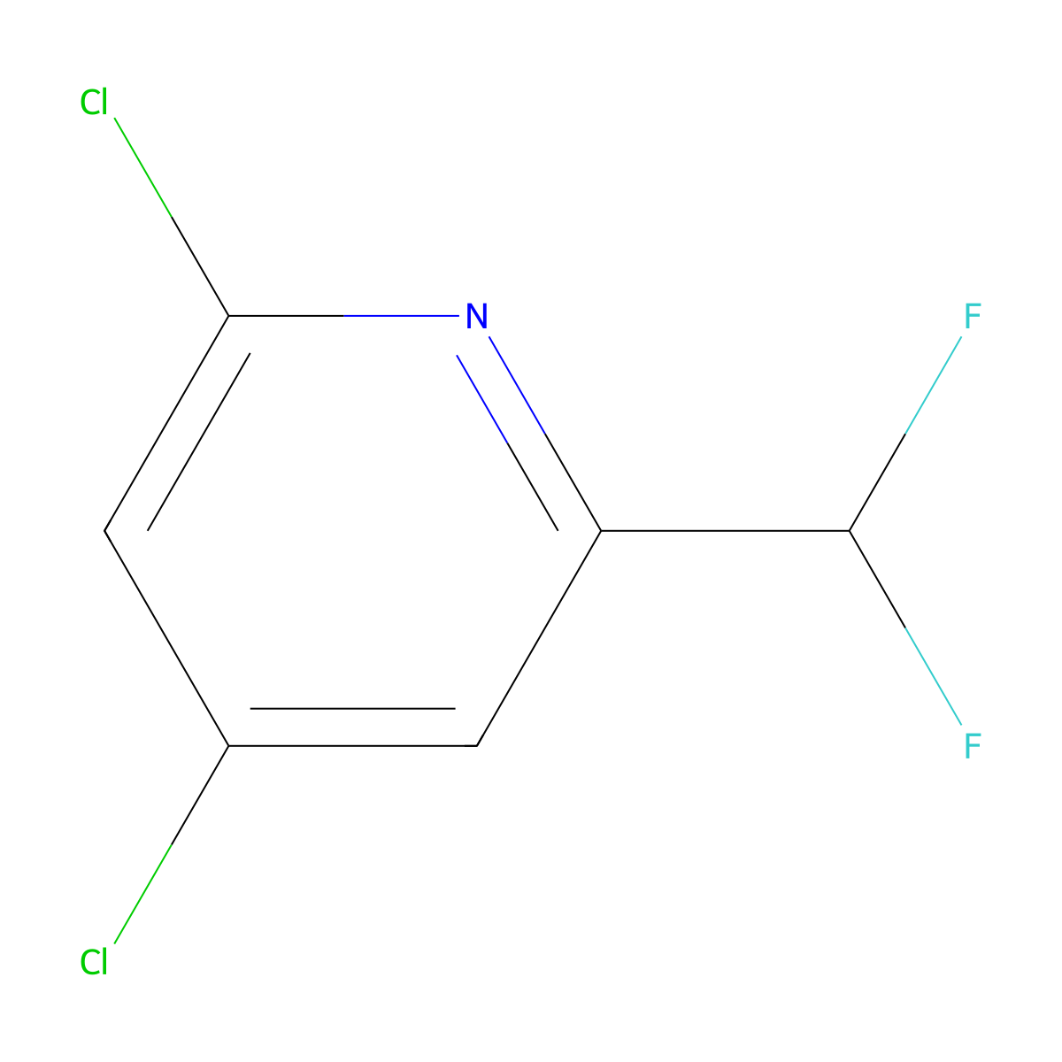 2,4-Dichloro-6-(difluoromethyl)pyridine molecular structure, CAS 1805252-95-2