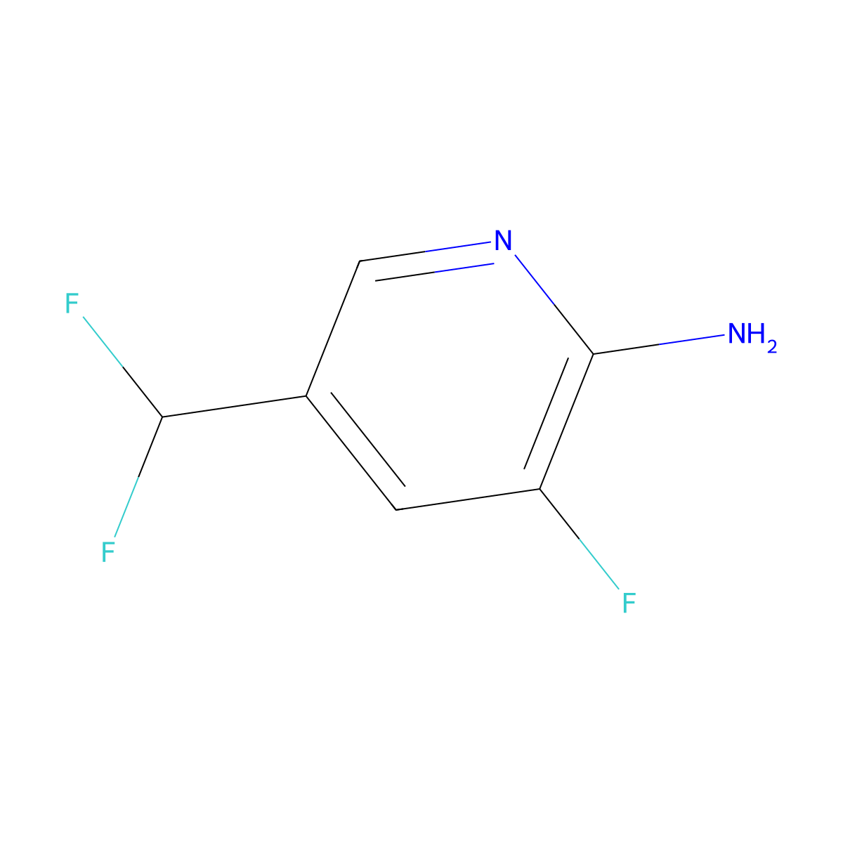 5-(Difluoromethyl)-3-fluoropyridin-2-amine molecular structure, CAS 1805254-47-0