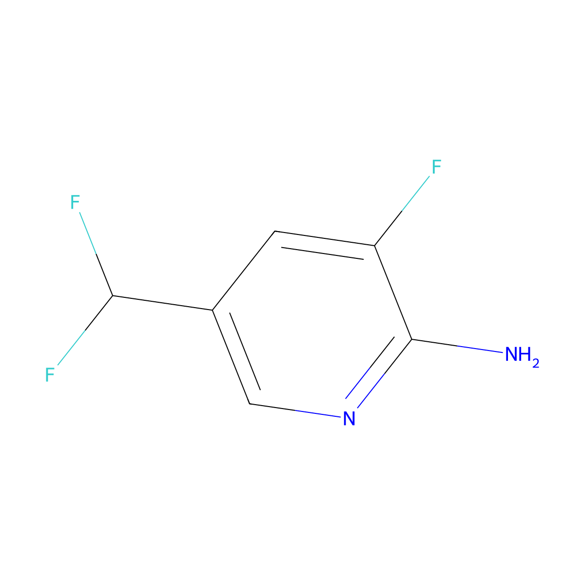 5-(Difluoromethyl)-3-fluoropyridin-2-amine molecular structure, CAS 1805254-47-0