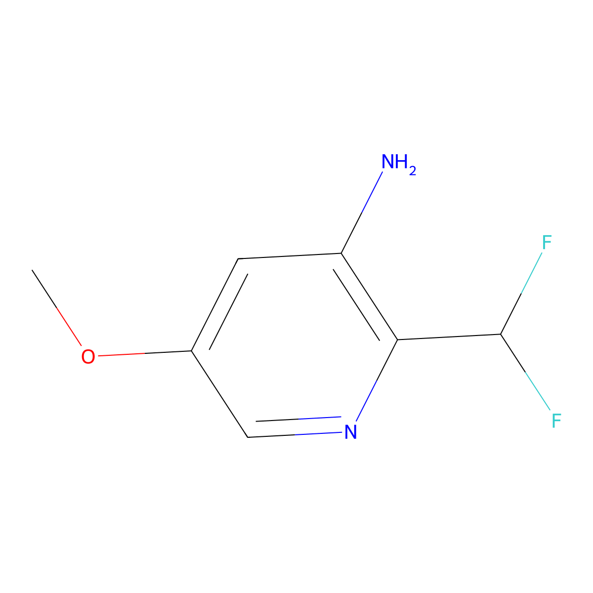 2-(Difluoromethyl)-5-methoxypyridin-3-amine molecular structure, CAS 1805256-41-0