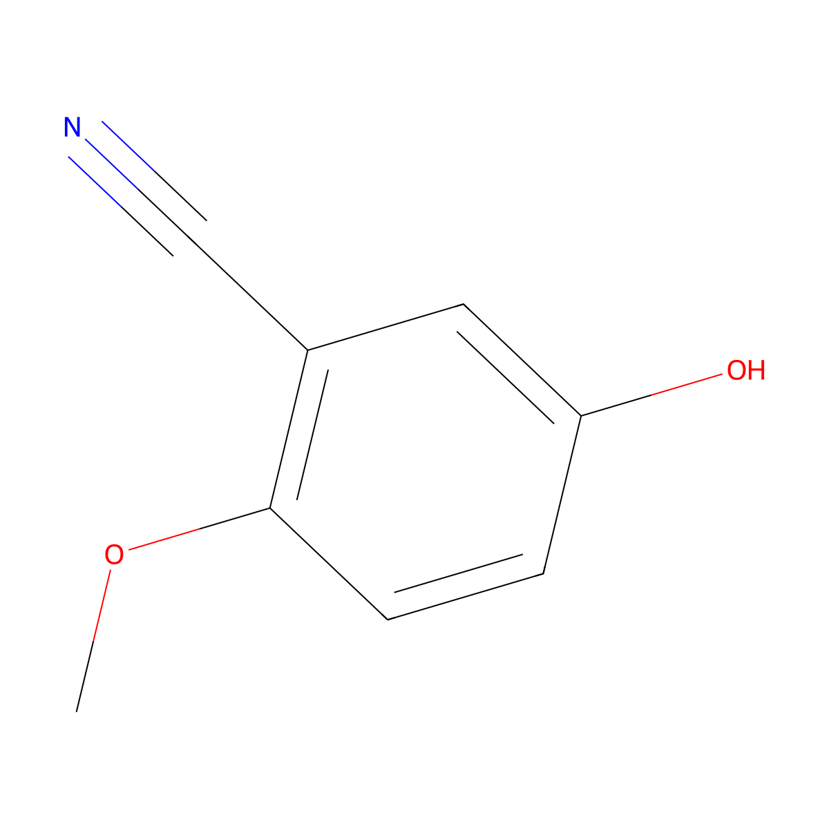 5-Hydroxy-2-methoxybenzonitrile molecular structure, CAS 180526-90-3