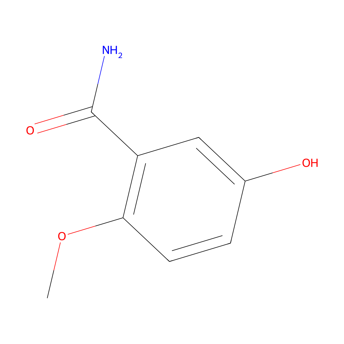 5-Hydroxy-2-methoxybenzamide molecular structure, CAS 180526-91-4