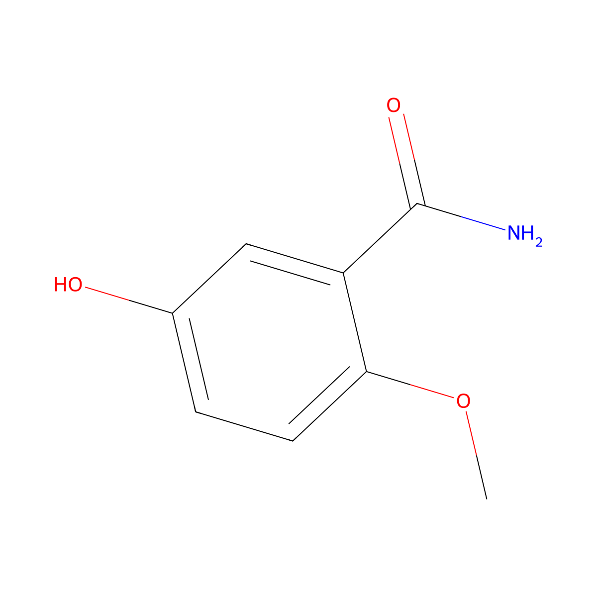 5-Hydroxy-2-methoxybenzamide molecular structure, CAS 180526-91-4