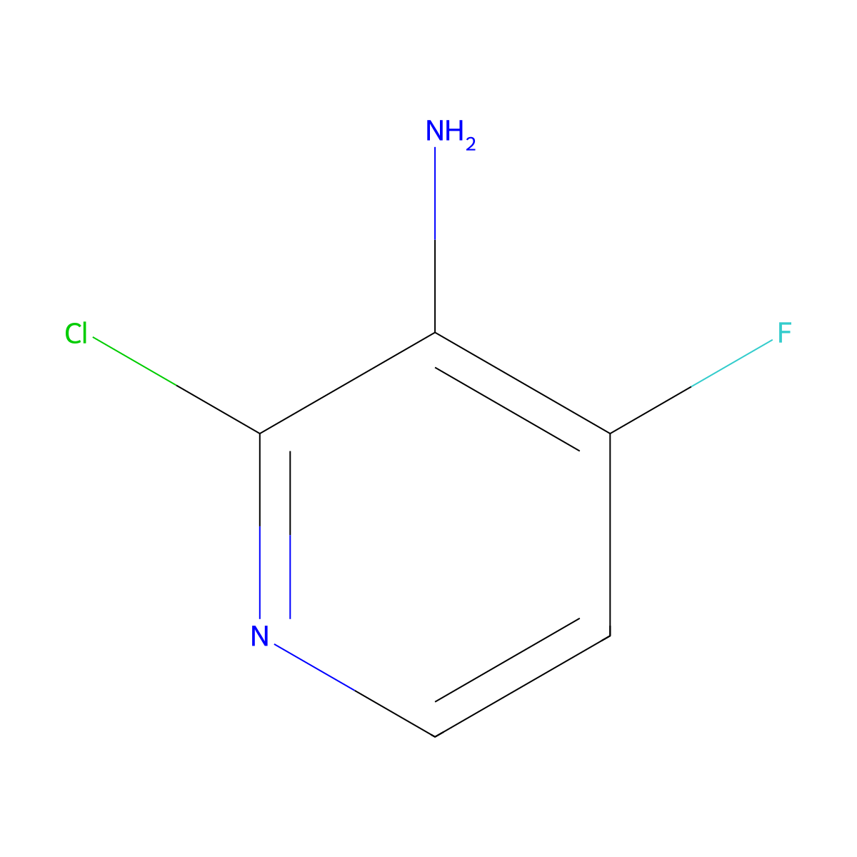 2-Chloro-4-fluoropyridin-3-amine molecular structure, CAS 1805269-43-5