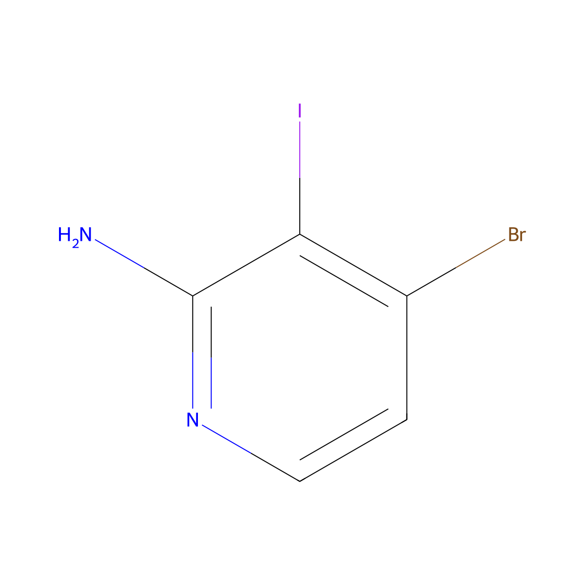 4-Bromo-3-iodopyridin-2-amine molecular structure, CAS 1805270-41-0