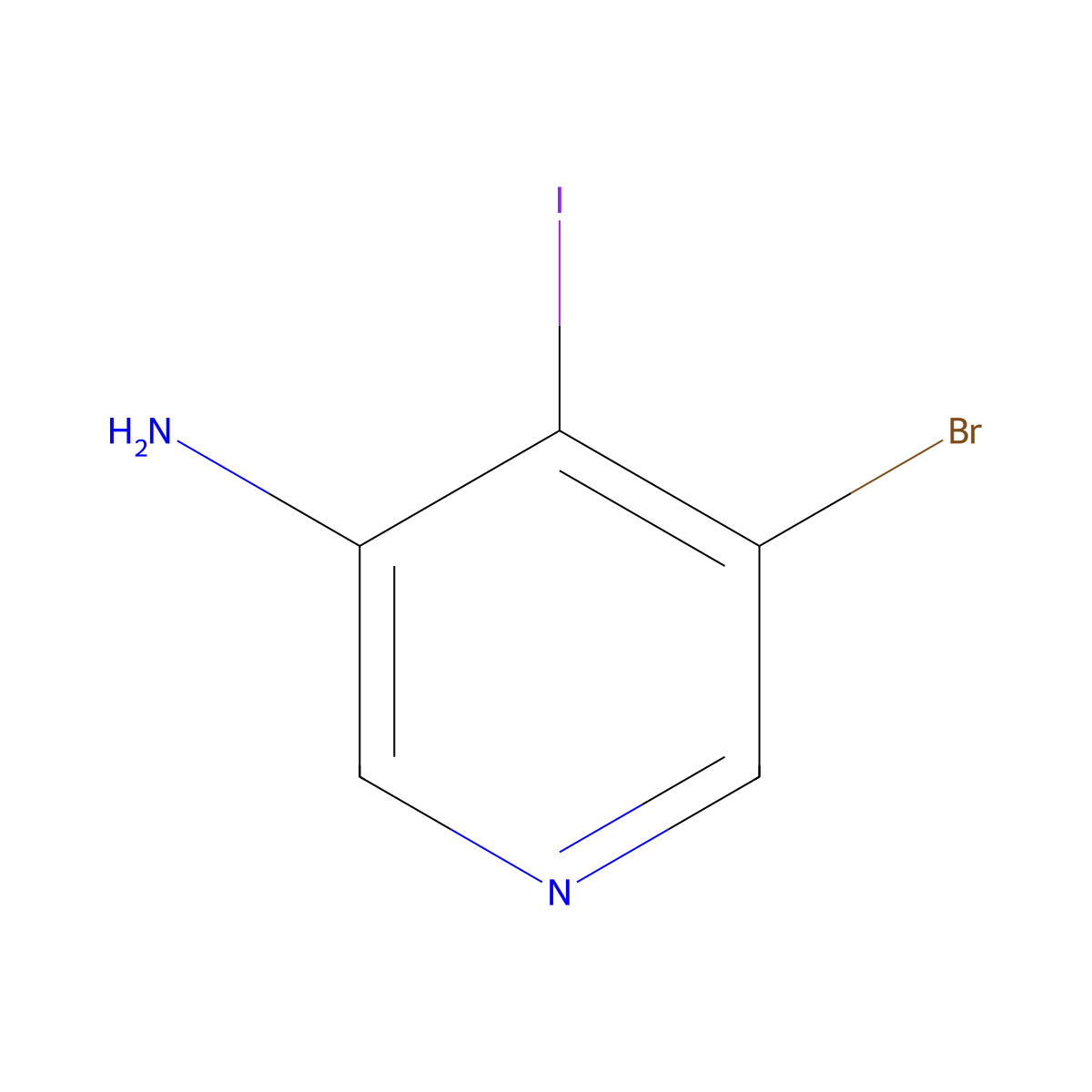 5-broMo-4-iodopyridin-3-aMine molecular structure, CAS 1805270-42-1