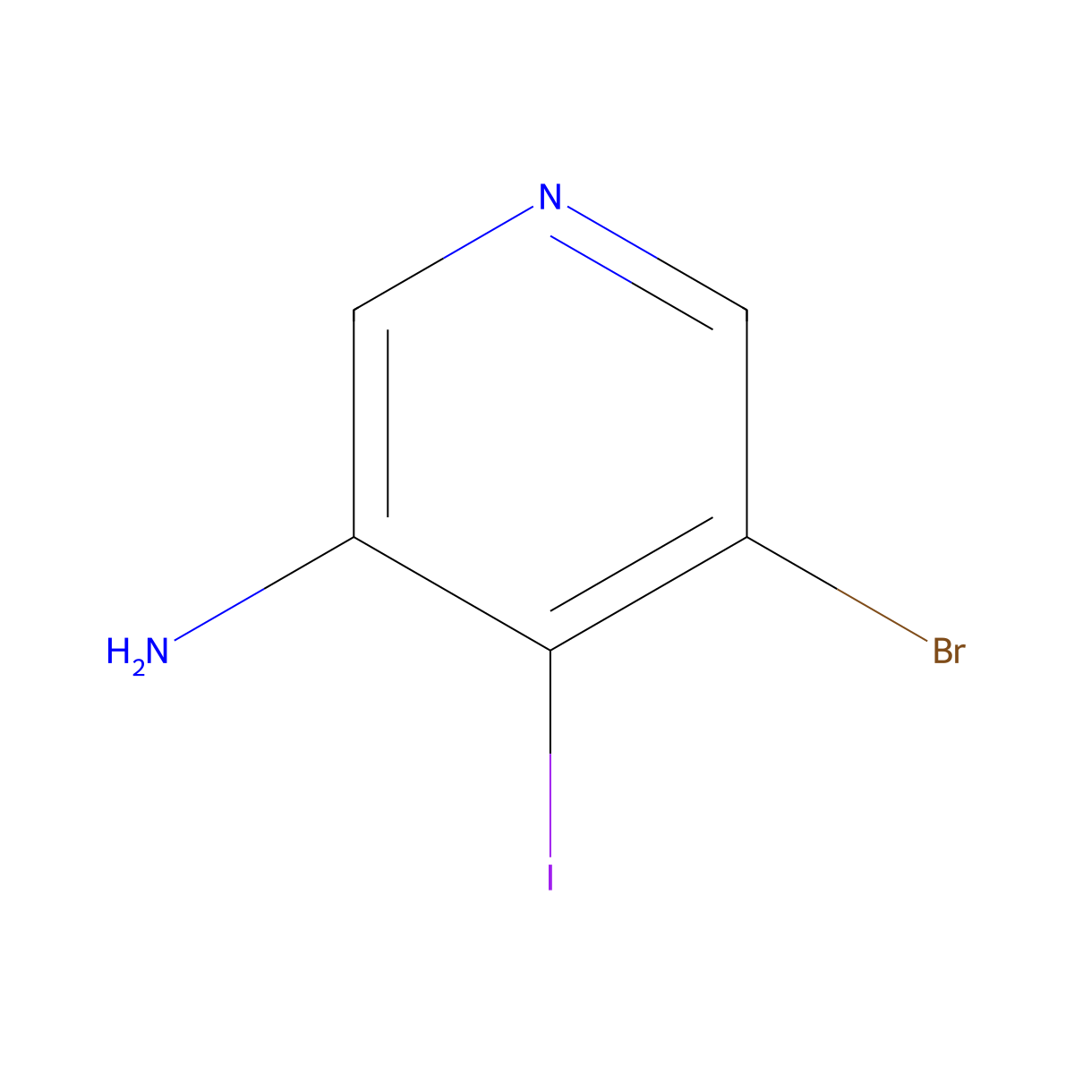 5-broMo-4-iodopyridin-3-aMine molecular structure, CAS 1805270-42-1