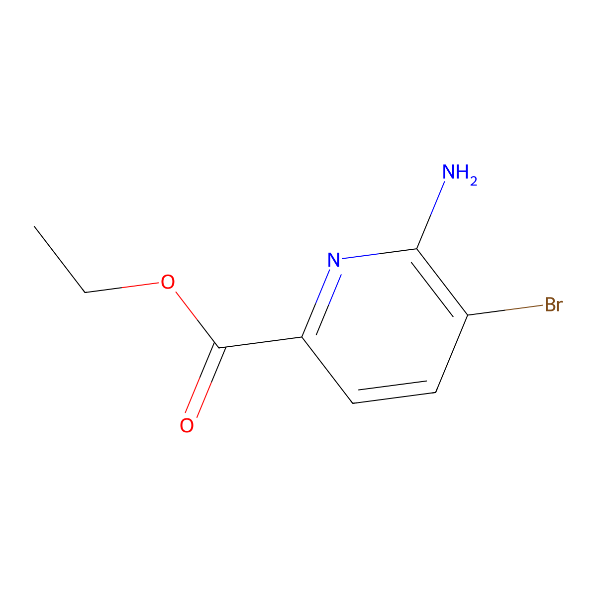 Ethyl 6-amino-5-bromopicolinate molecular structure, CAS 1805271-37-7