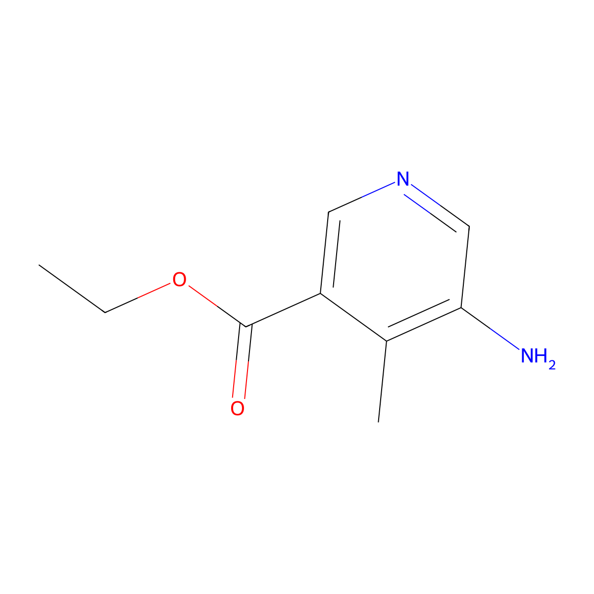 Ethyl 5-amino-4-methylpyridine-3-carboxylate molecular structure, CAS 1805274-67-2