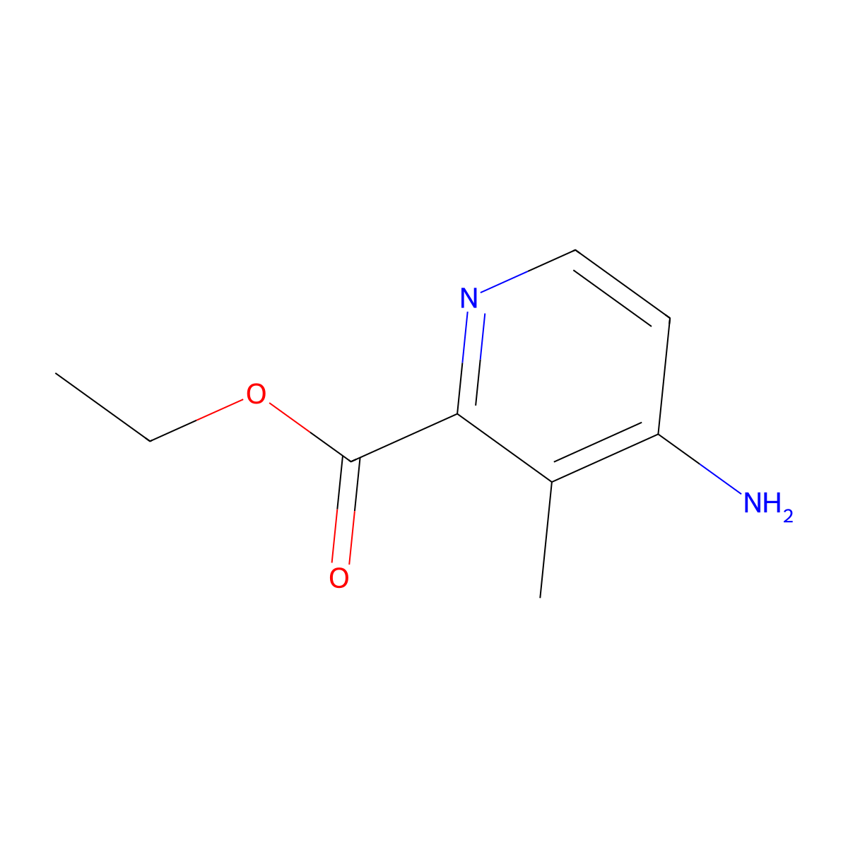 Ethyl 4-amino-3-methylpyridine-2-carboxylate molecular structure, CAS 1805274-73-0