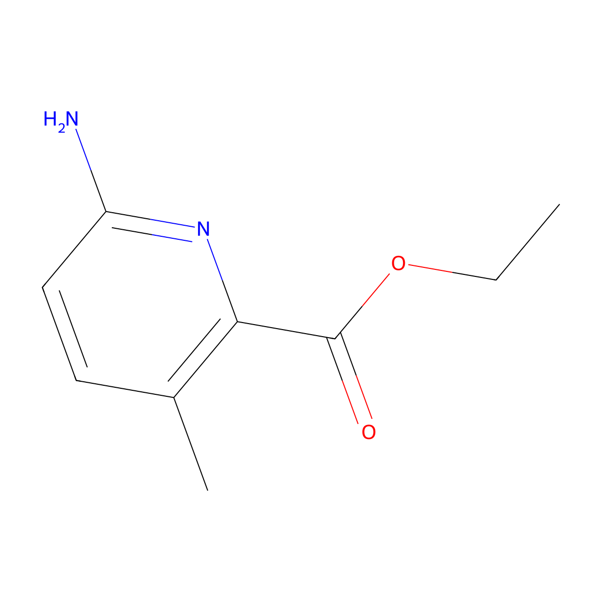 Ethyl 6-amino-3-methylpyridine-2-carboxylate molecular structure, CAS 1805274-79-6