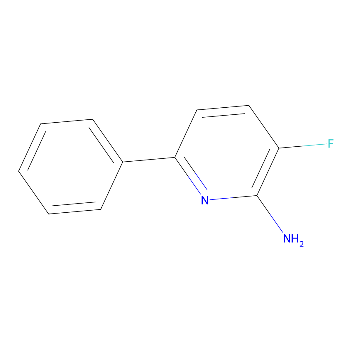 3-Fluoro-6-phenylpyridin-2-amine molecular structure, CAS 1805275-94-8