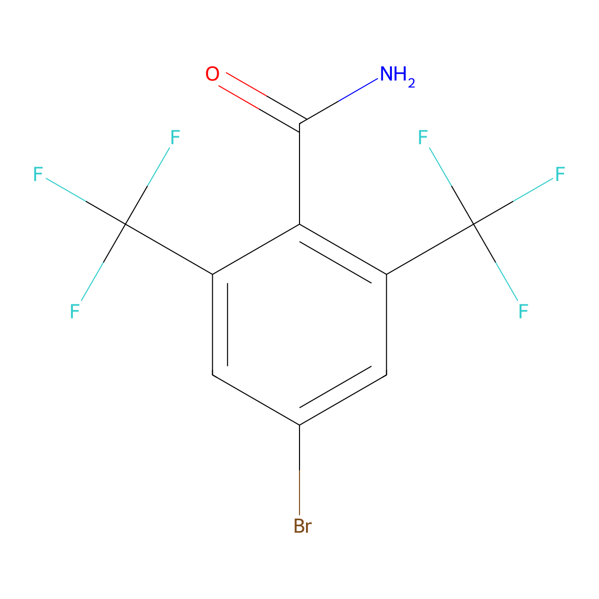 4-Bromo-2,6-bis(trifluoromethyl)benzamide molecular structure, CAS 1805276-71-4