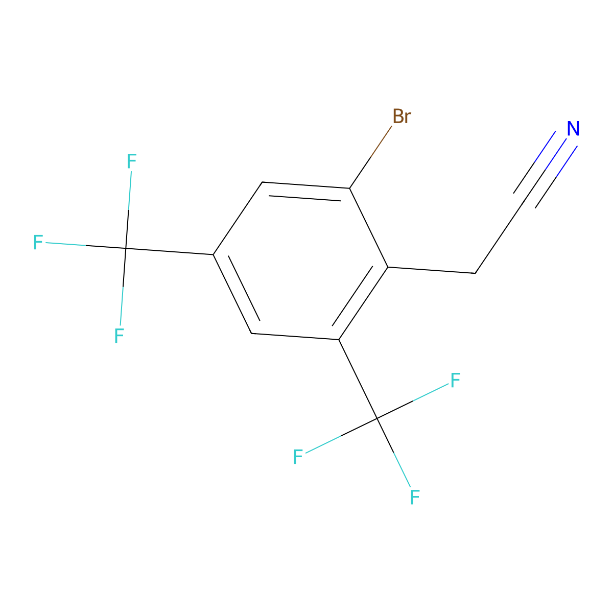 2-[2-Bromo-4,6-bis(trifluoromethyl)phenyl]acetonitrile molecular structure, CAS 1805277-63-7