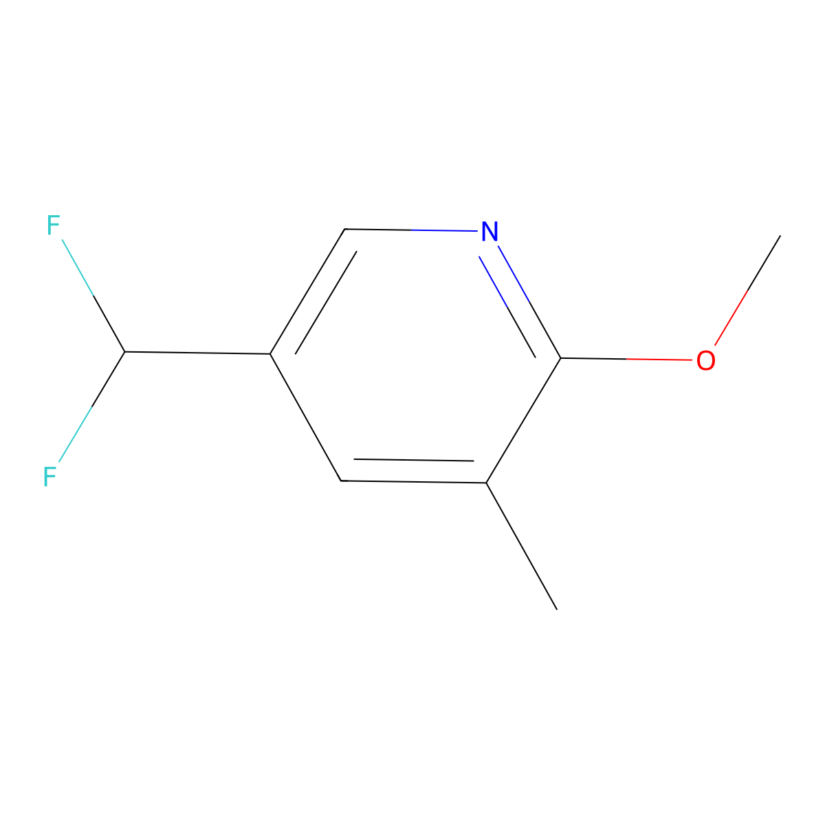 5-(Difluoromethyl)-2-methoxy-3-methylpyridine molecular structure, CAS 1805277-94-4