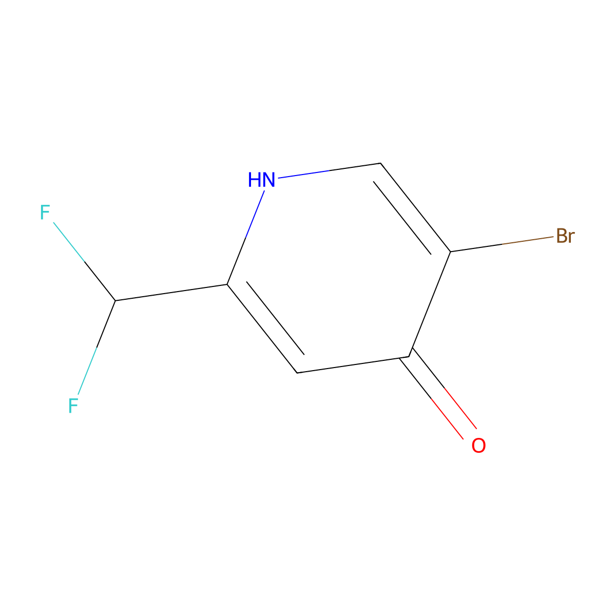 5-Bromo-2-(difluoromethyl)pyridin-4-ol molecular structure, CAS 1805279-59-7
