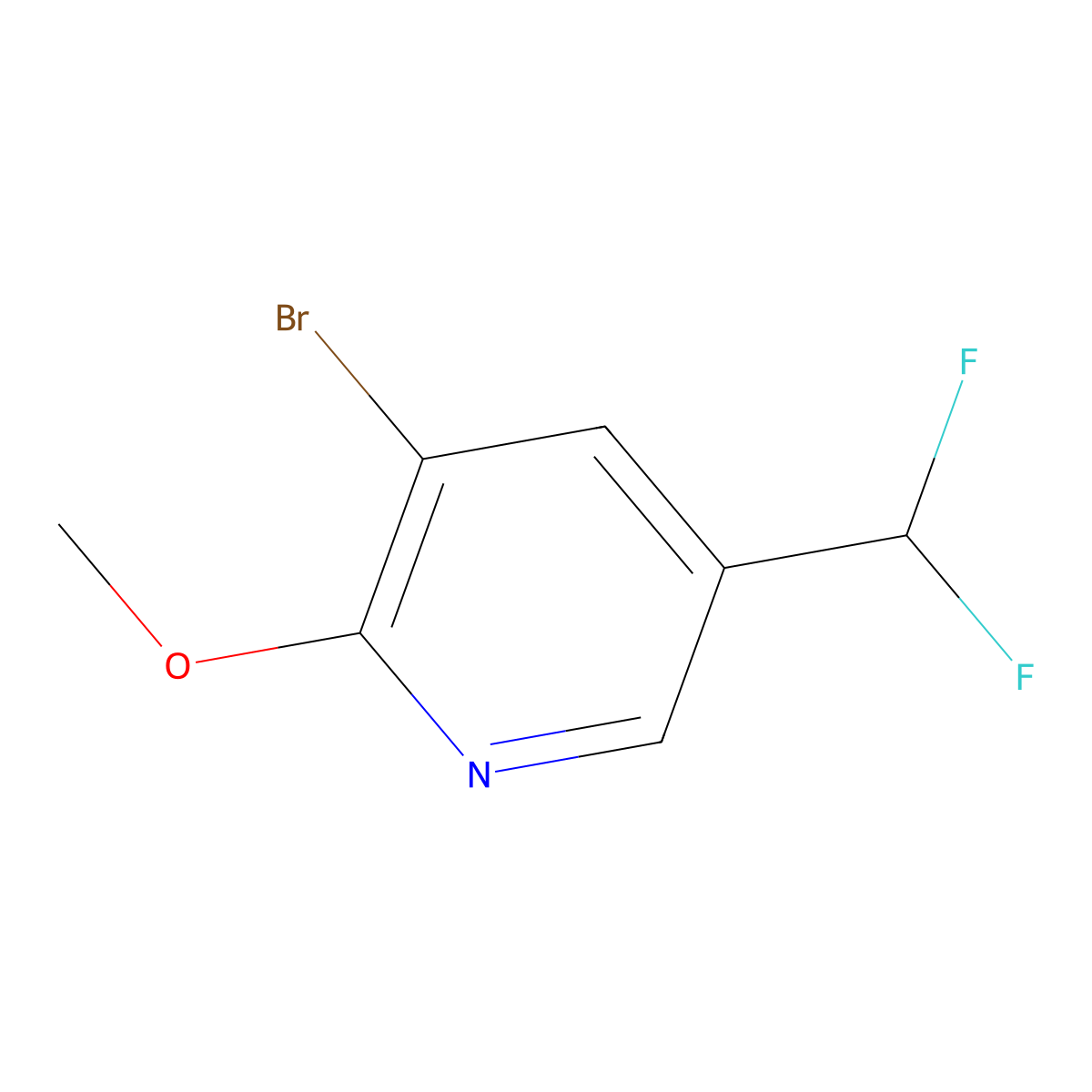 3-Bromo-5-(difluoromethyl)-2-methoxypyridine molecular structure, CAS 1805279-71-3