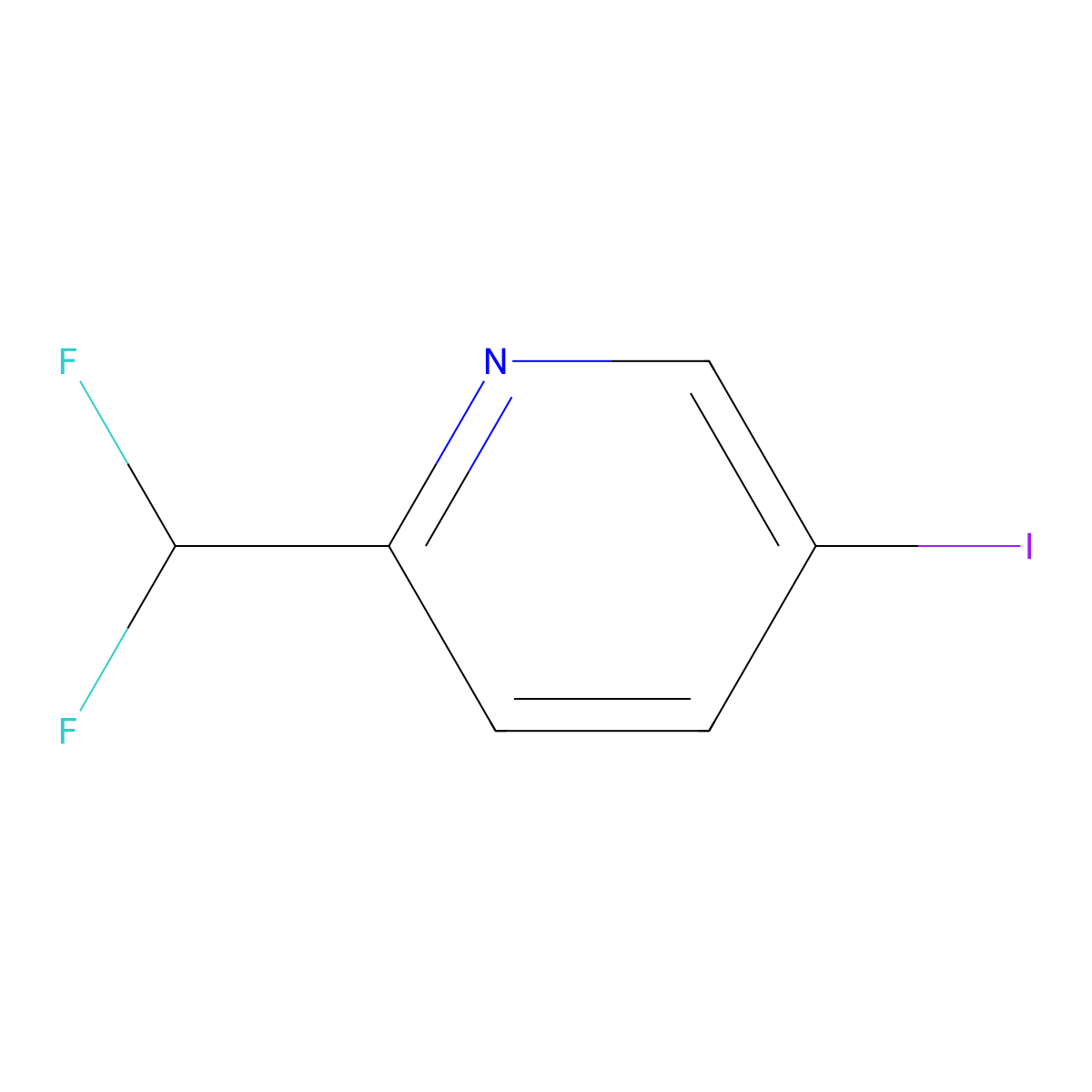 2-(Difluoromethyl)-5-iodopyridine molecular structure, CAS 1805287-23-3