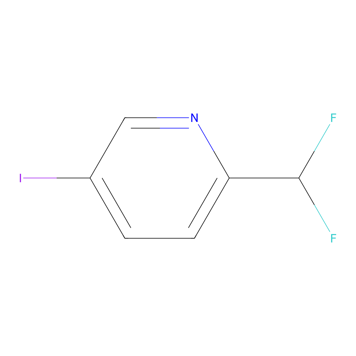 2-(Difluoromethyl)-5-iodopyridine molecular structure, CAS 1805287-23-3