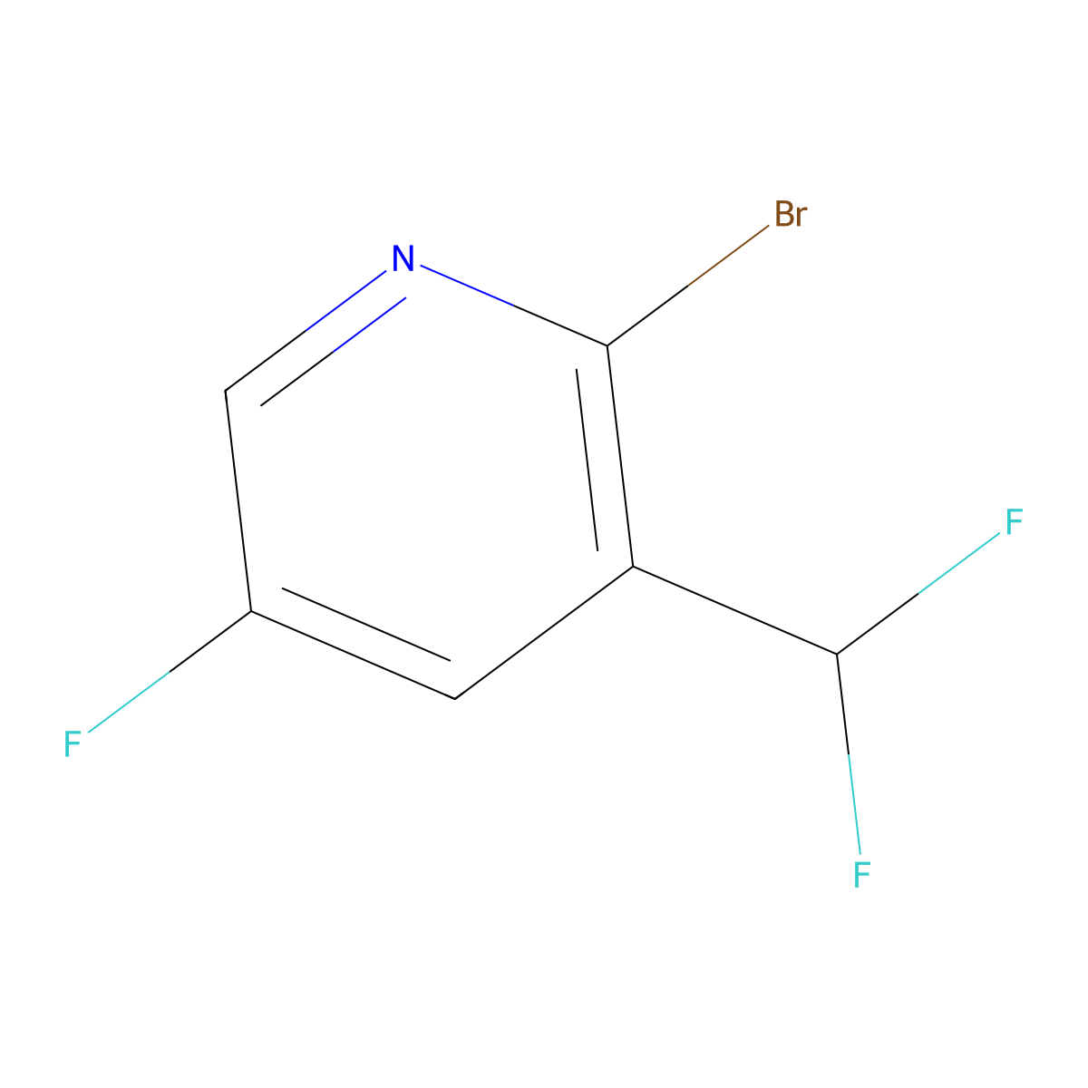 2-Bromo-3-(difluoromethyl)-5-fluoropyridine molecular structure, CAS 1805299-80-2