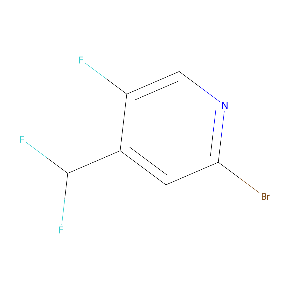 2-Bromo-4-(difluoromethyl)-5-fluoropyridine molecular structure, CAS 1805299-88-0