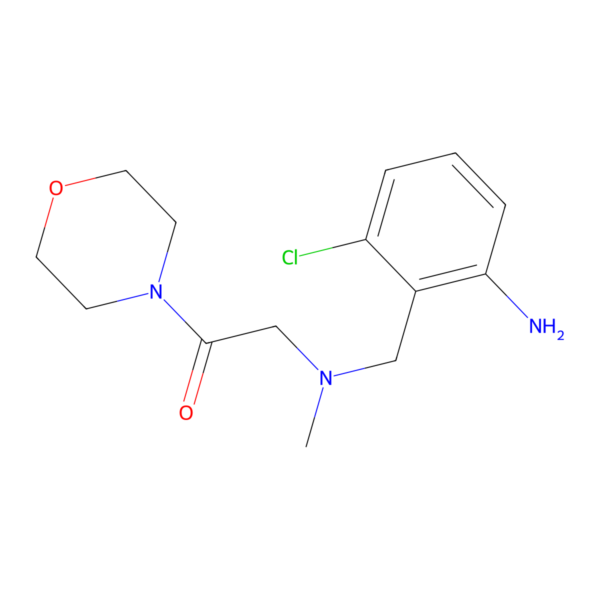 4-((((2-Amino-6-chlorophenyl)methyl)methylamino)acetyl)morpholine molecular structure, CAS 18053-44-6