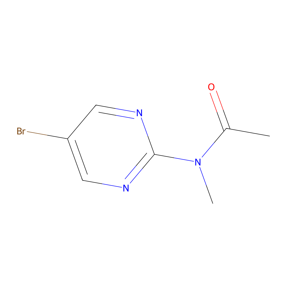 N-(5-bromopyrimidin-2-yl)-N-methylacetamide molecular structure, CAS 180530-01-2
