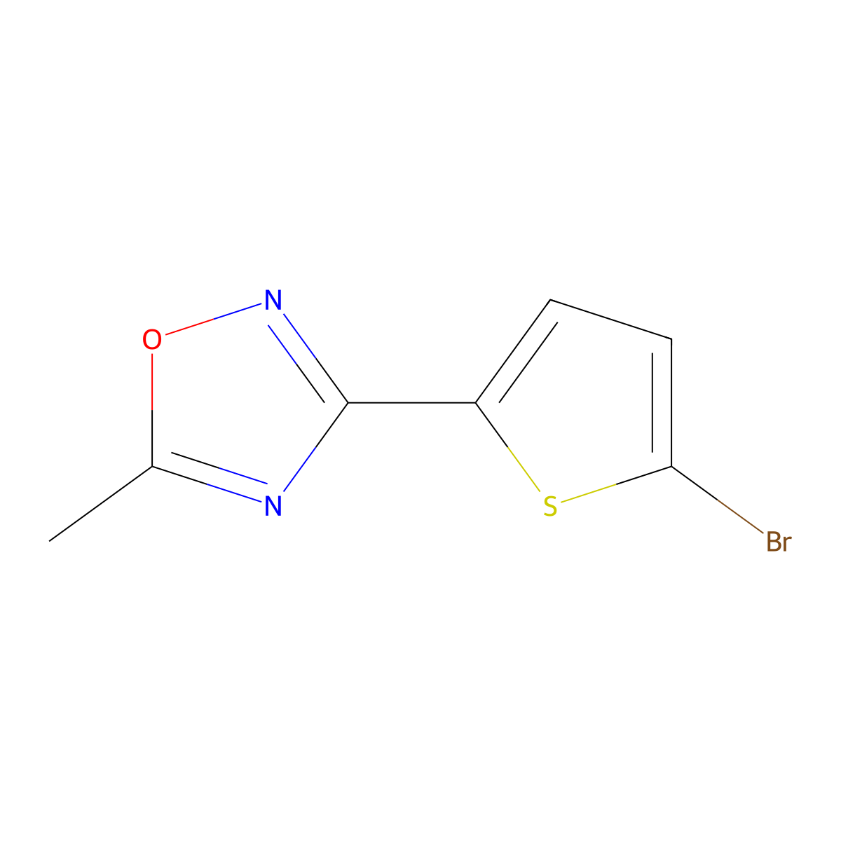 3-(5-Bromo-2-thienyl)-5-methyl-1,2,4-oxadiazole molecular structure, CAS 180530-13-6