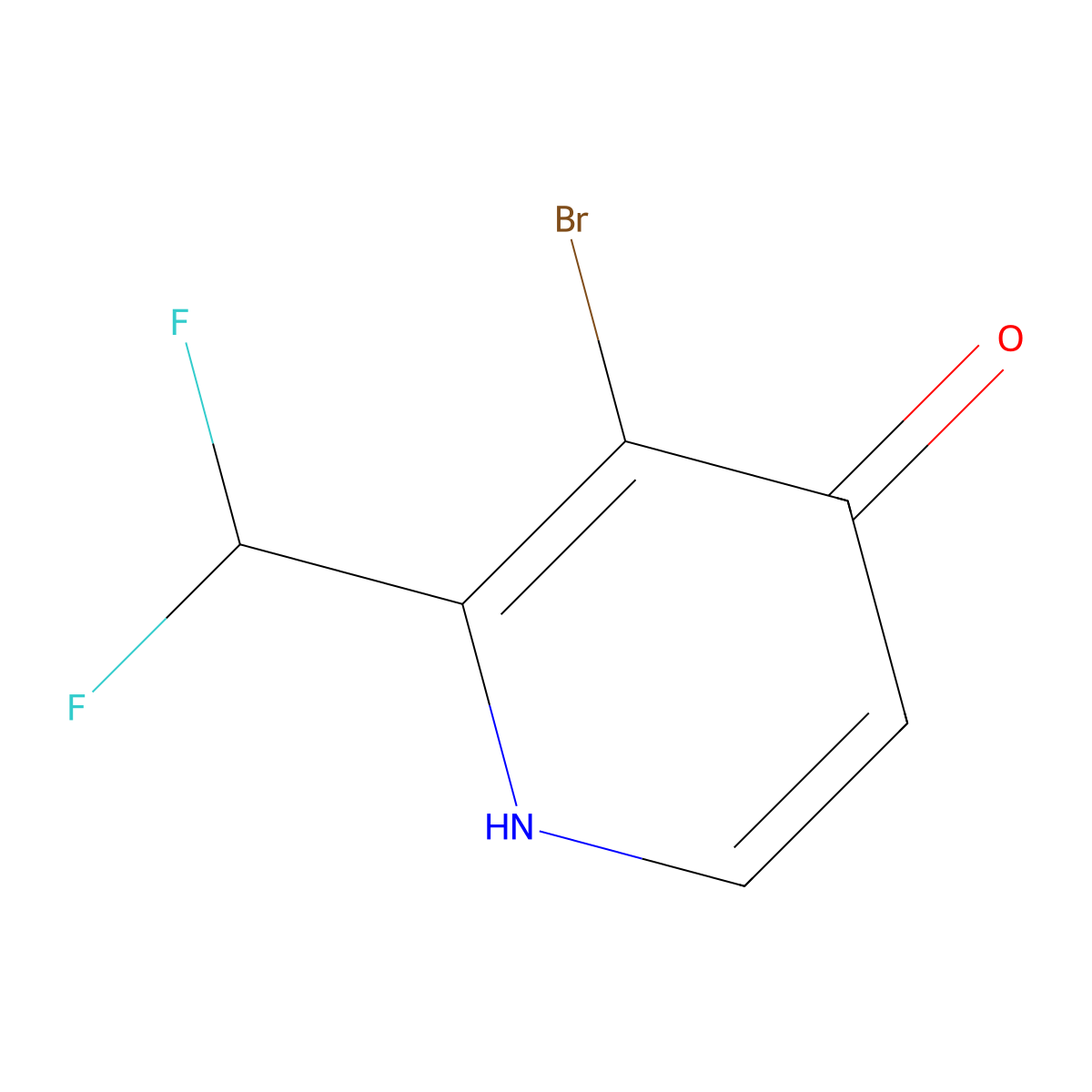 3-Bromo-2-(difluoromethyl)pyridin-4-ol molecular structure, CAS 1805300-08-6