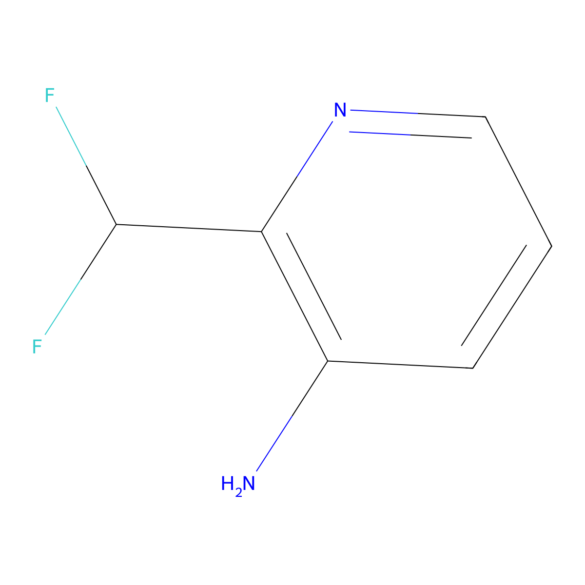 2-(Difluoromethyl)pyridin-3-amine molecular structure, CAS 1805301-57-8
