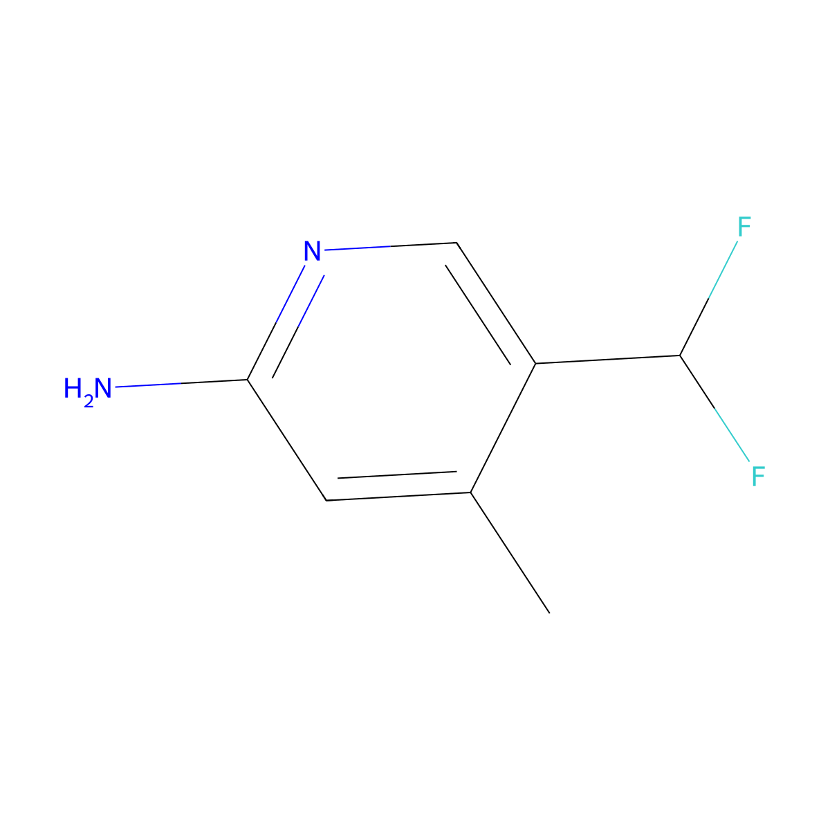 5-(Difluoromethyl)-4-methylpyridin-2-amine molecular structure, CAS 1805301-60-3