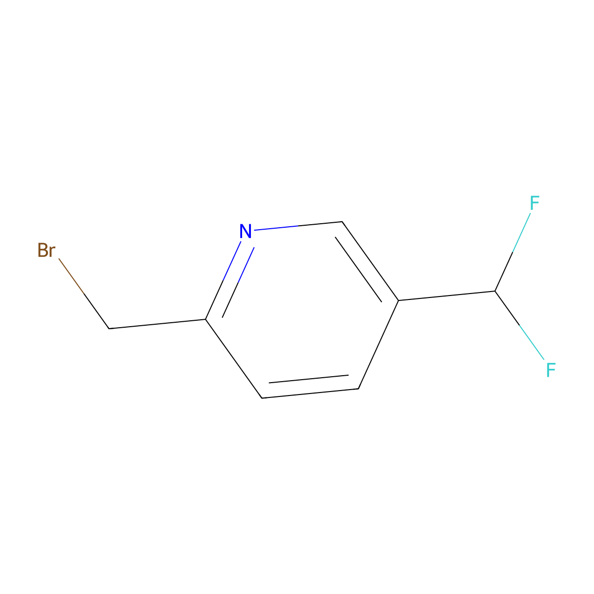 2-(Bromomethyl)-5-(difluoromethyl)pyridine molecular structure, CAS 1805302-29-7