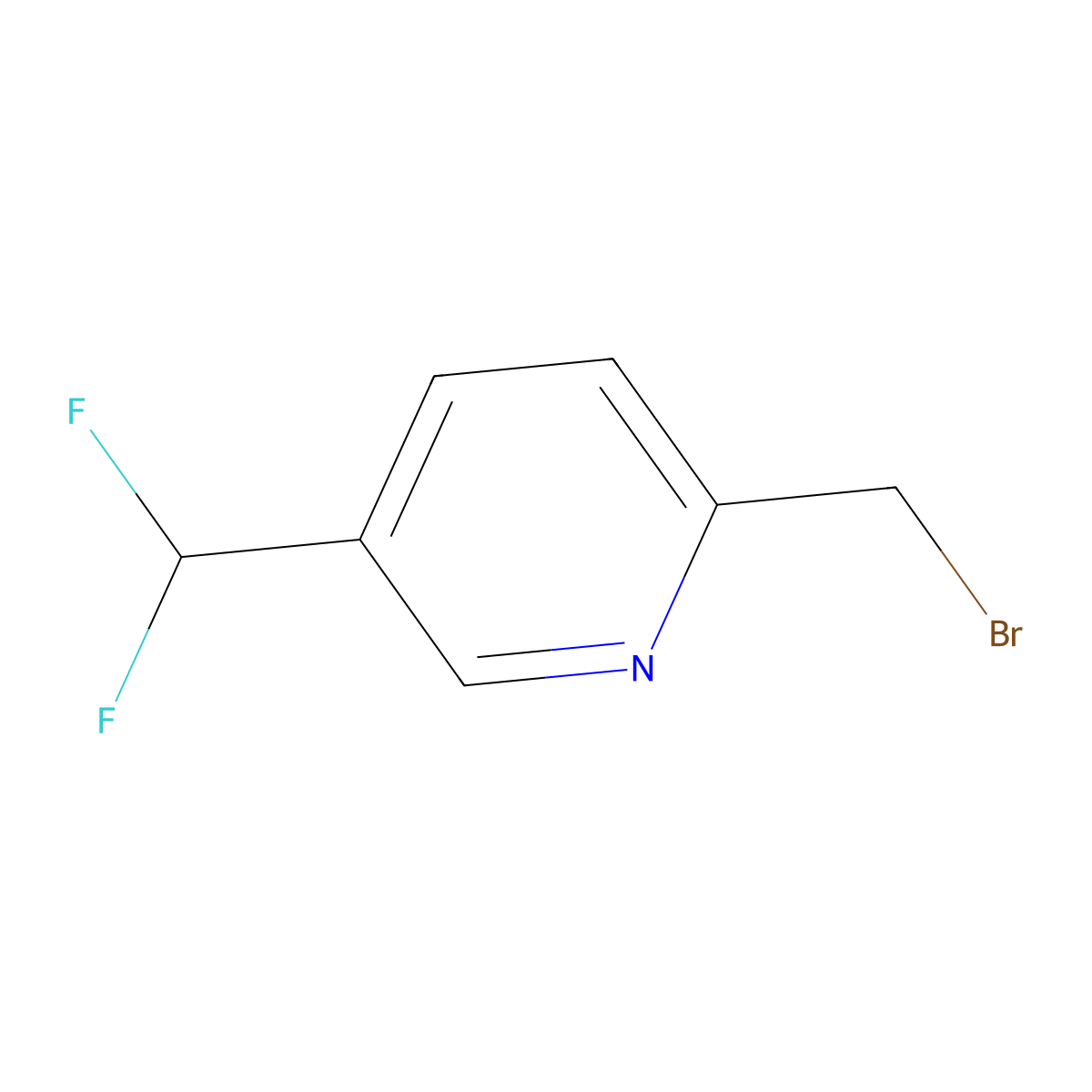 2-(Bromomethyl)-5-(difluoromethyl)pyridine molecular structure, CAS 1805302-29-7