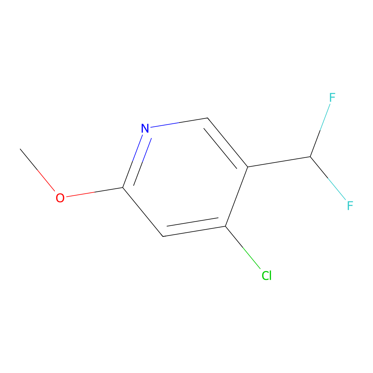 4-Chloro-5-(difluoromethyl)-2-methoxypyridine molecular structure, CAS 1805302-47-9