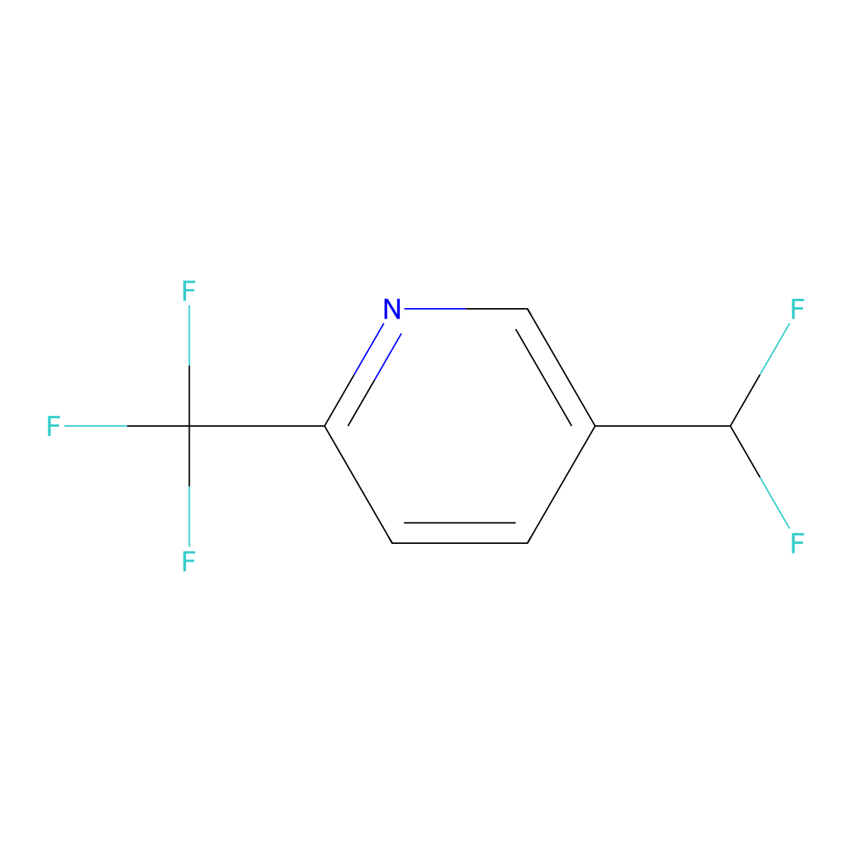 5-(Difluoromethyl)-2-(trifluoromethyl)pyridine molecular structure, CAS 1805302-60-6