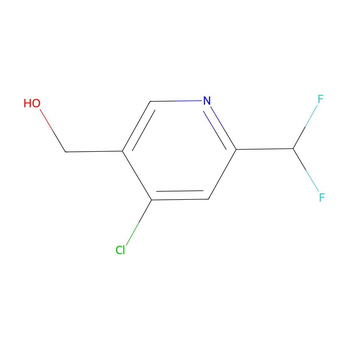 (4-Chloro-6-(difluoromethyl)pyridin-3-yl)methanol molecular structure, CAS 1805303-84-7