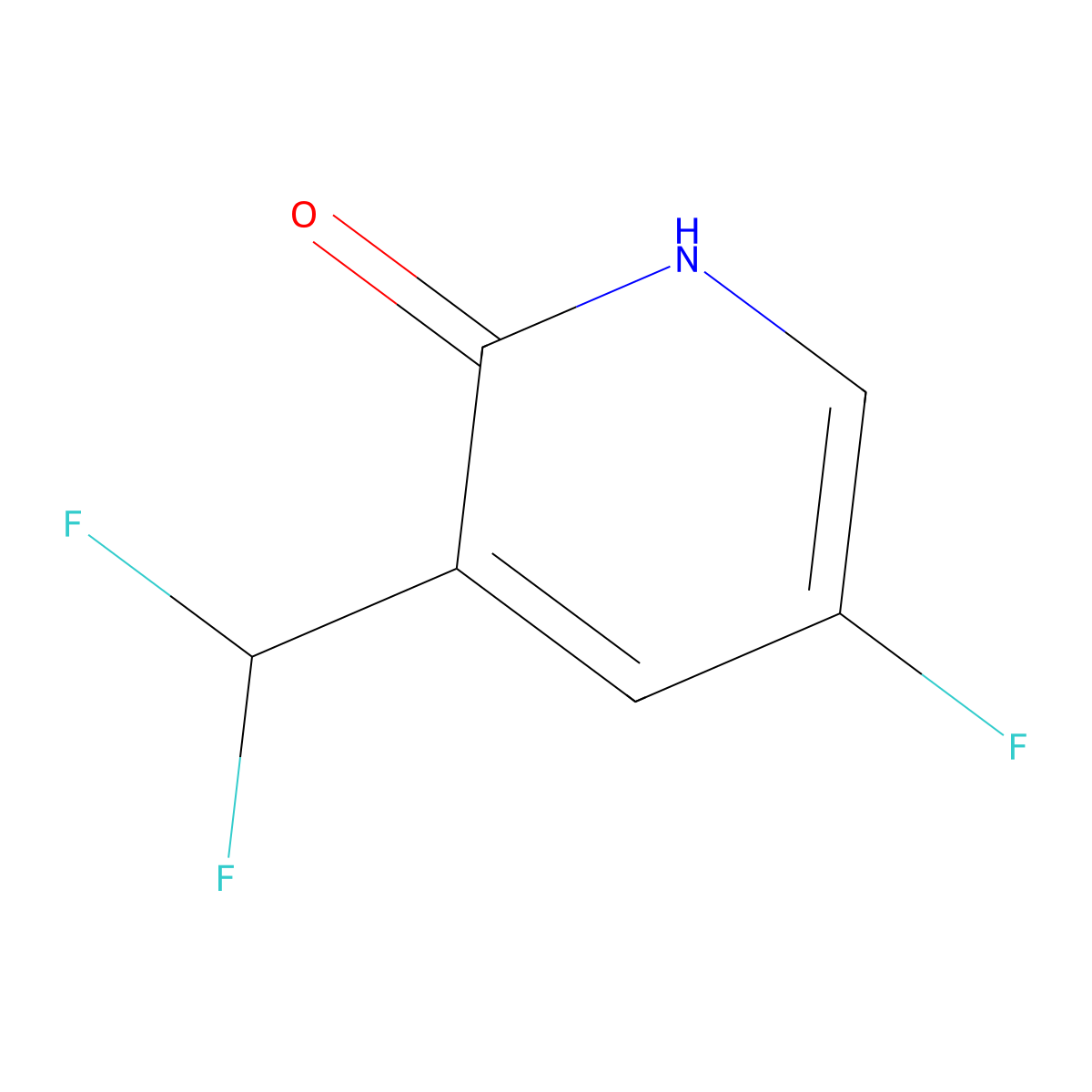 3-(Difluoromethyl)-5-fluoropyridin-2(1H)-one molecular structure, CAS 1805304-17-9