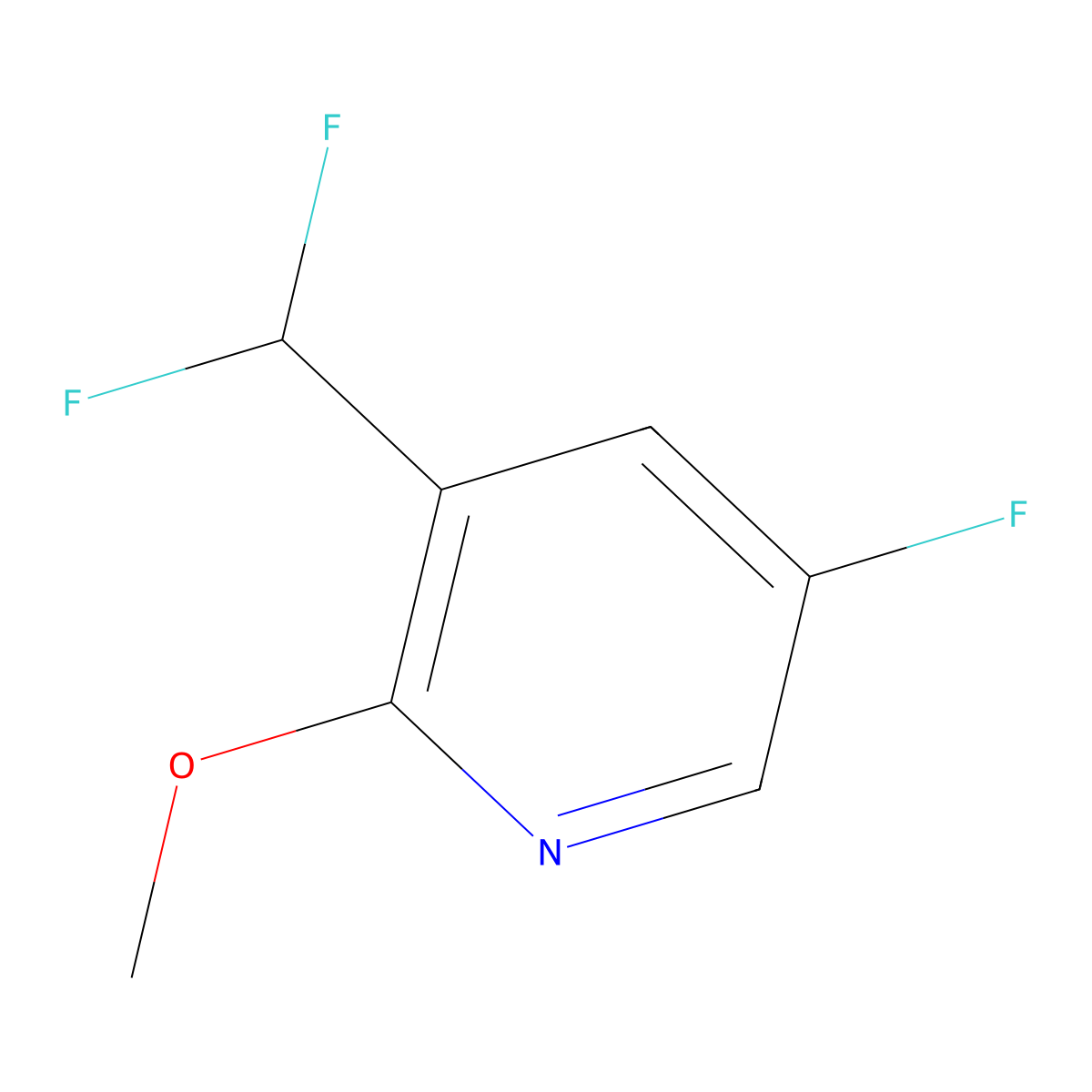 3-(Difluoromethyl)-5-fluoro-2-methoxypyridine molecular structure, CAS 1805304-69-1