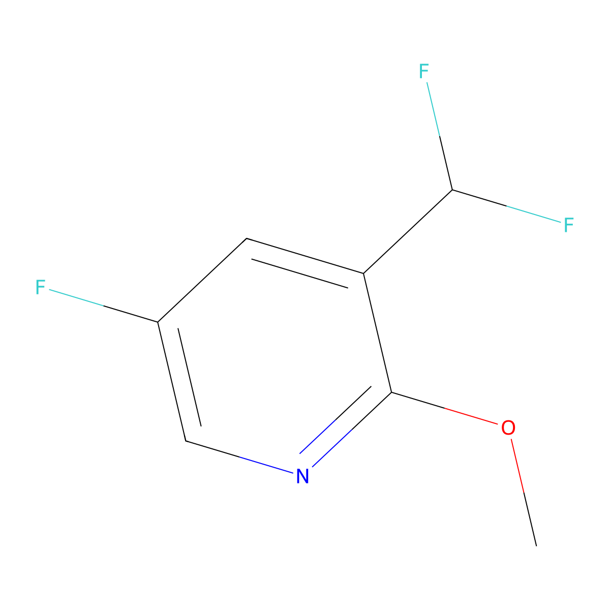 3-(Difluoromethyl)-5-fluoro-2-methoxypyridine molecular structure, CAS 1805304-69-1