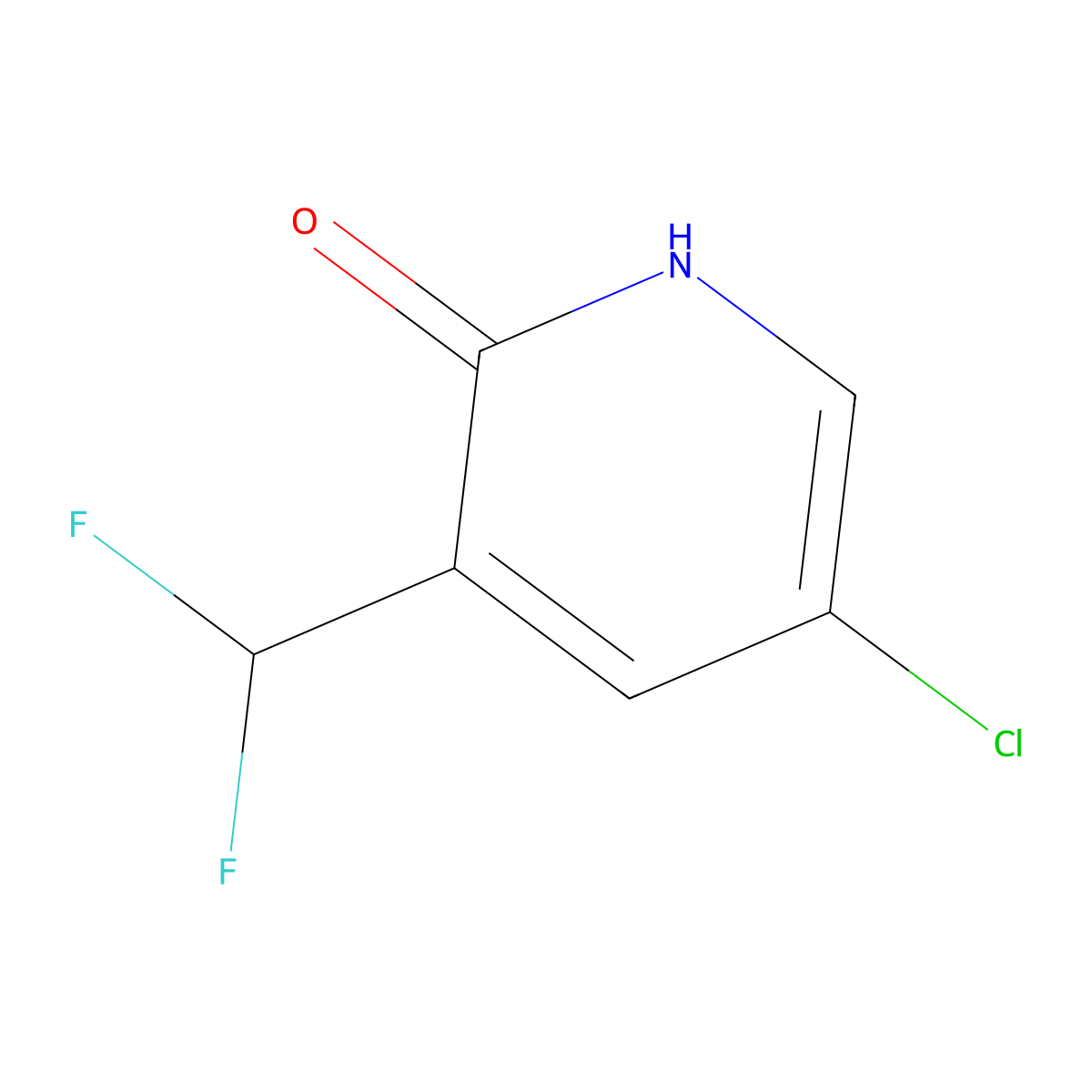 5-Chloro-3-(difluoromethyl)pyridin-2(1H)-one molecular structure, CAS 1805305-15-0