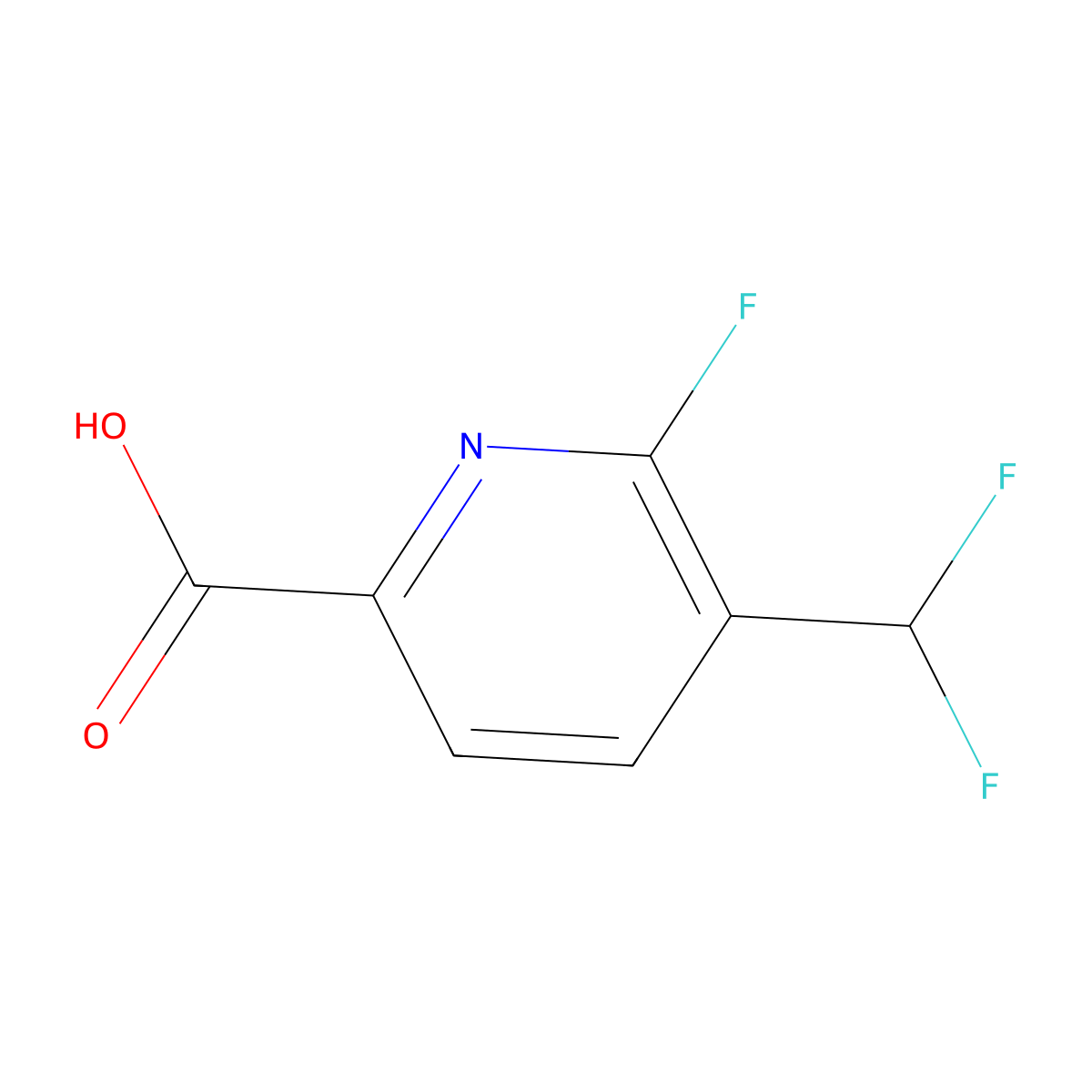 5-(Difluoromethyl)-6-fluoropyridine-2-carboxylic acid molecular structure, CAS 1805306-23-3